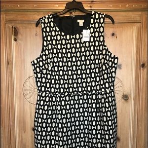 J.Crew White/Black Patterned Dress (NWT).